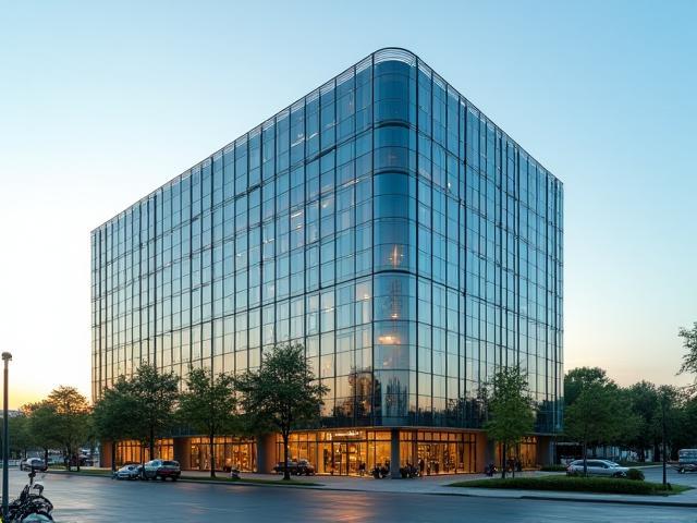 Modern office building exterior, representing Rete Futura Telecom.